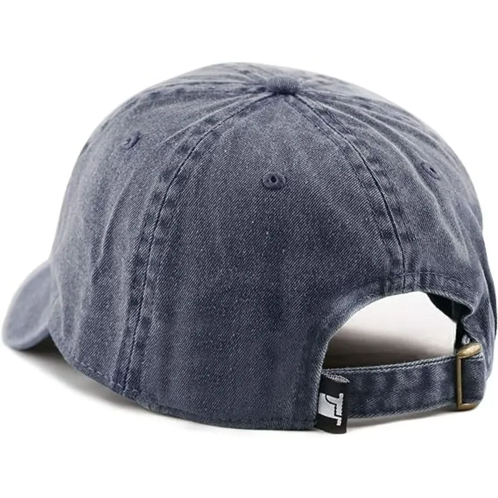 Unisex Blue 100% Cotton Pigment Adjustable Size Classic Baseball Six Panel Cap